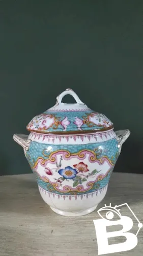Sucrier en porcelaine Staffordshire Minton Anglais