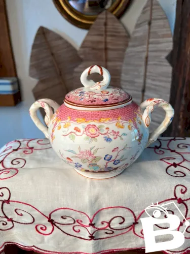 Sucrier Sarreguemines Minton début XXe