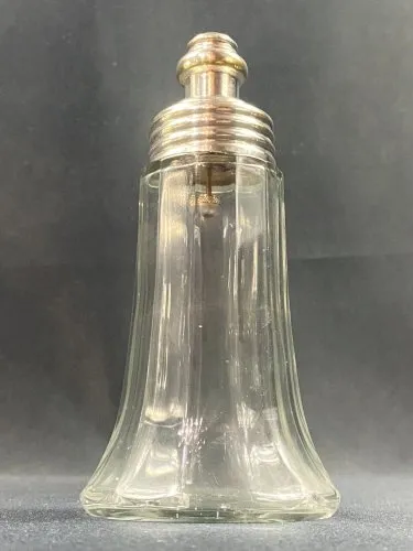 Sucrier saupoudreuse en verre et métal argenté