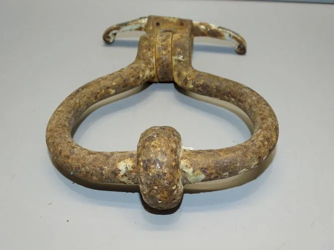 -SUPERBE ANCIEN HEURTOIR FER Forgé GROSSE POIGNEE de PORTE COLLECTION déco  D