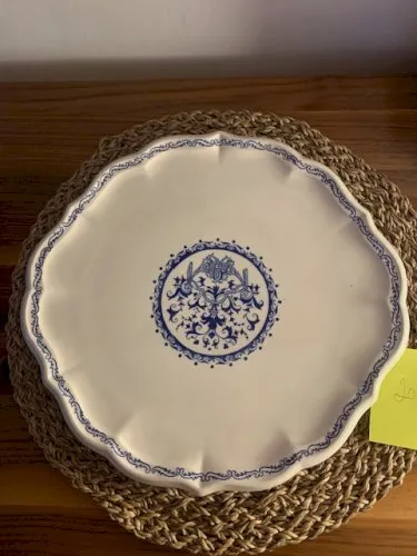 Superbe ancien plat à tarte en faience MODELE Rouen