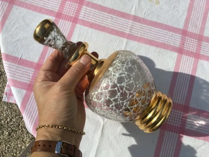 Superbe CARAFE emaillée DORÉ monte Carlo MONACO ART DECO VINTAGE 60/70