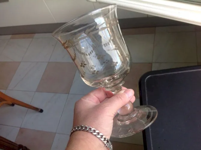 Superbe GROS VERRE À dégustation l BISTROT gravé 19eme TTBE