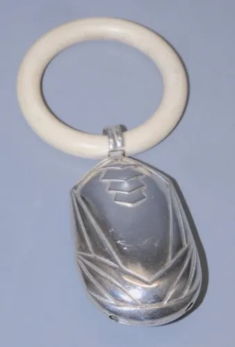 -SUPERBE HOCHET ART DECO ARGENT Poinçon Crabe + Orfèvre ANNEAU BAKELITE  D