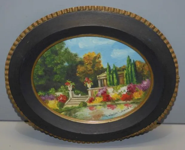 - SUPERBE PEINTURE MINIATURE Signée JOUBERT JOULIN CADRE BOIS NOIRCI / VERRE D