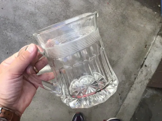 SUPERBE PICHET à EAU CRUCHE à vin PICHET CARAFE A EAU EN VERRE À FACETTE