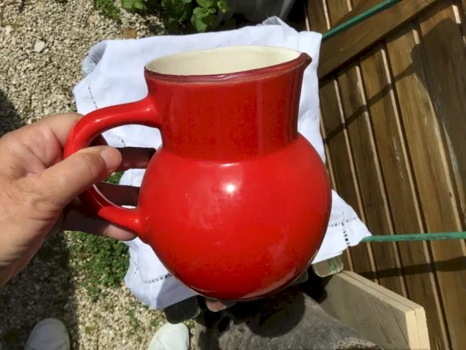 SUPERBE PICHET ANCIEN FAIENCE ST CLÉMENT ??? VERNISSEE DECO. TBE