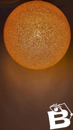 Suspension Globe orange Années 60-70