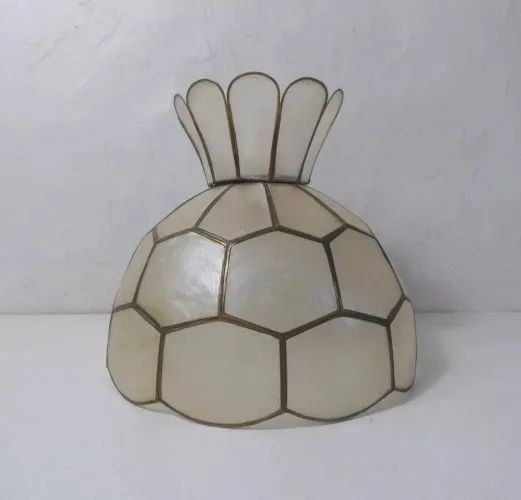 suspension luminaire en nacre alvéoles vintage