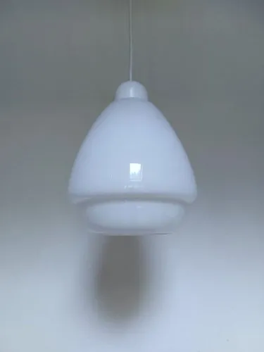Suspension mushroom opaline blanche vintage