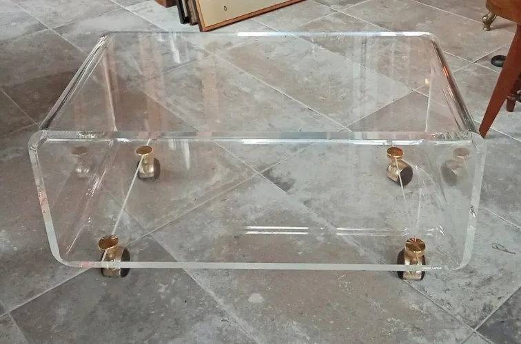 Table Basse Console Roulante Design Plexiglas Altuglas Thermoformé David Lange