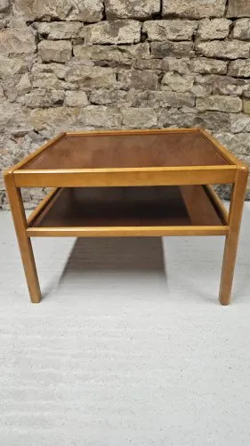 Table basse scandinave en bois 1970 vintage