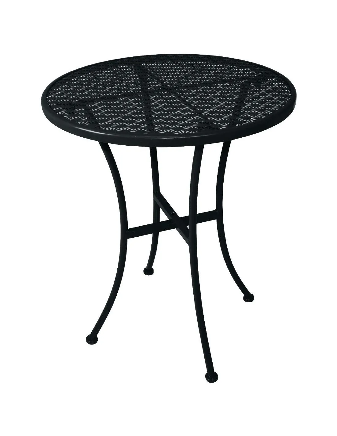 Table bistro ronde en acier ajouré Bolero noire 600mm (lot de 15)