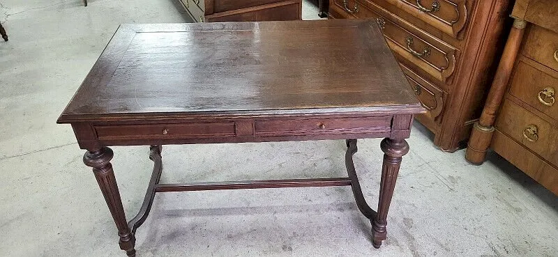 TABLE BUREAU 2 TIROIRS EN CHENE DU XIX ème SIECLE