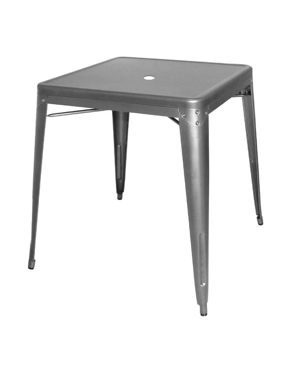 Table carrée en acier gris métallisé Bolero Bistro 668mm