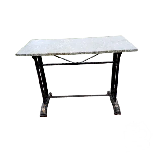 Table de Bistrot Art déco Fonte et Marbre