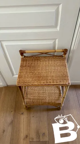 Table de chevet en rotin vintage 1960