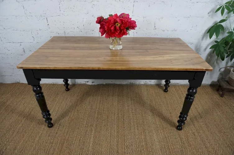 Table de ferme ou bistrot style louis philippe relookée