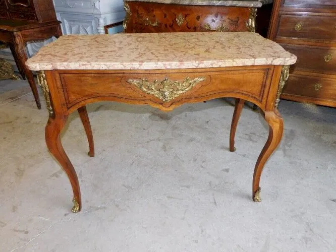 TABLE DE MILIEU GUERIDON CONSOLE PLATEAU MARBRE DU XIX ème SIECLE