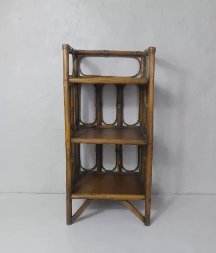 table de nuit chevet en rotin vintage