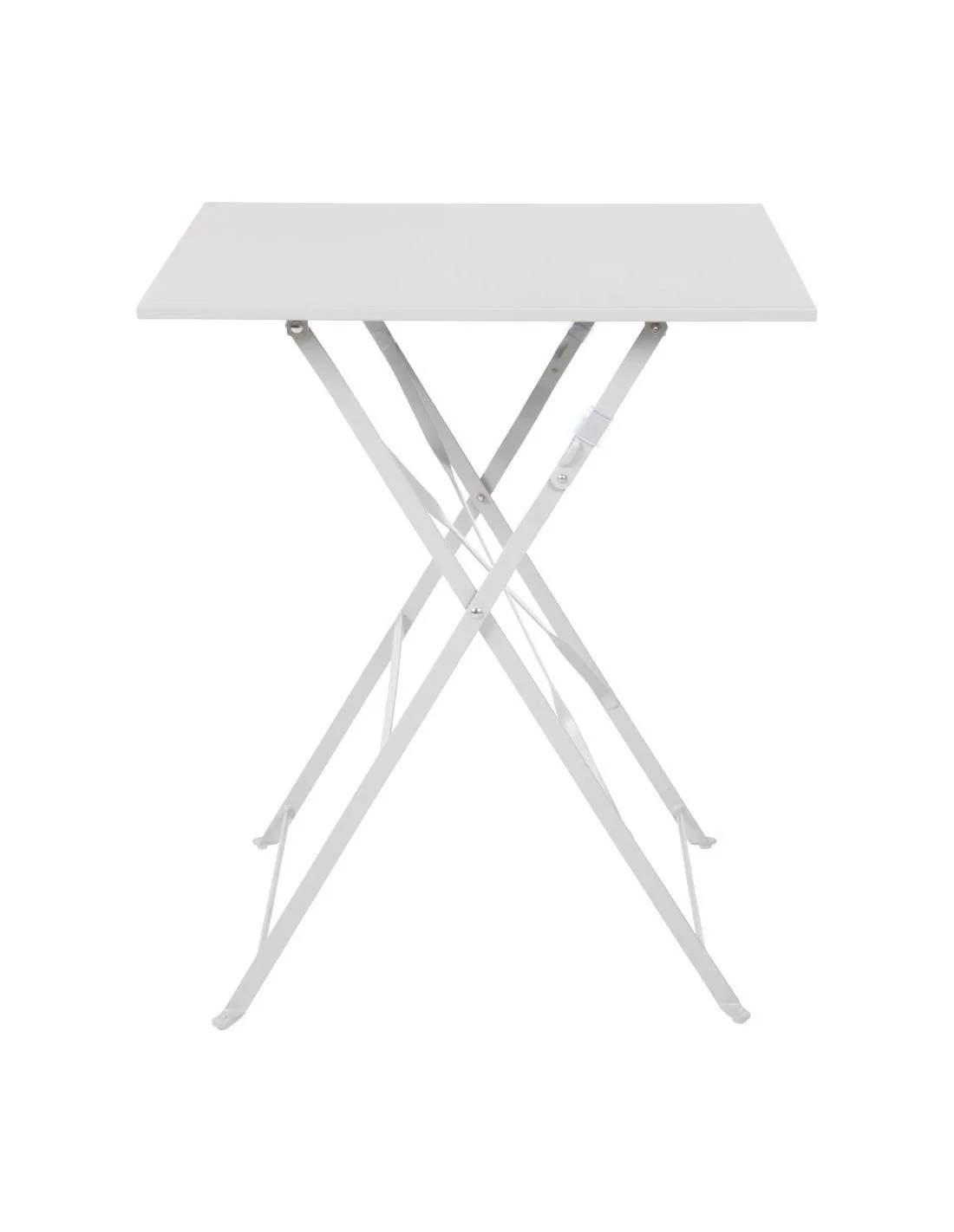 Table de terrasse carrée en acier Bolero grise 600mm