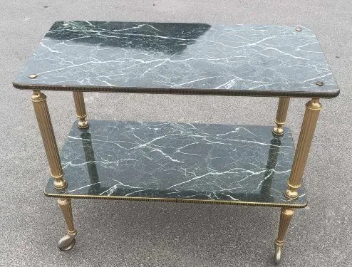 Table déserte impression marbre vintage