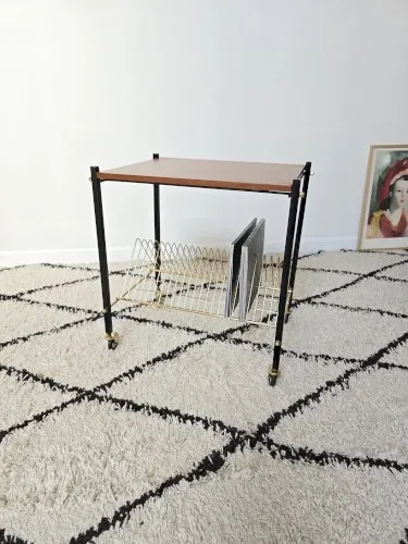 Table desserte porte vinyles vintage 1960