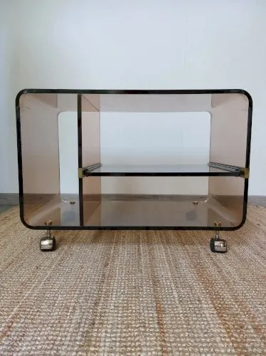 TABLE MICHEL DUMAS POUR ROCHE BOBOIS PLEXIGLAS 1970 DESIGN