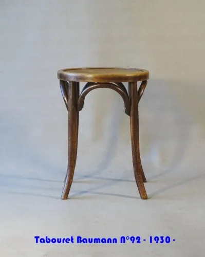 Tabouret Baumann "ménager" N°92 vers 1930, no Thonet