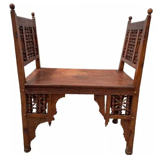 Tabouret de style Oriental en bois exotique XX siècle