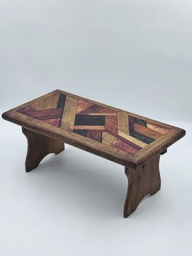 Tabouret en bois mosaïque