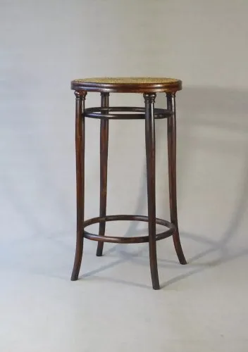 Tabouret haut par Fischel vers 1900 canné, stable- no Thonet -