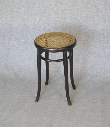 Tabouret Thonet de piano canné Ca, 1900