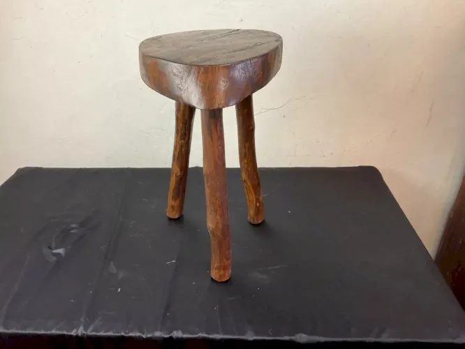 TABOURET TRIPODE MODERNISTE BRUTALISE Marolles Chapo Perriand ....