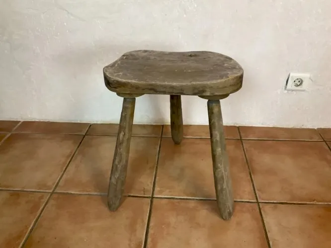TABOURET VINTAGE BRUTALISES 1960 JEAN TOURET ATELIERS MAROLLES