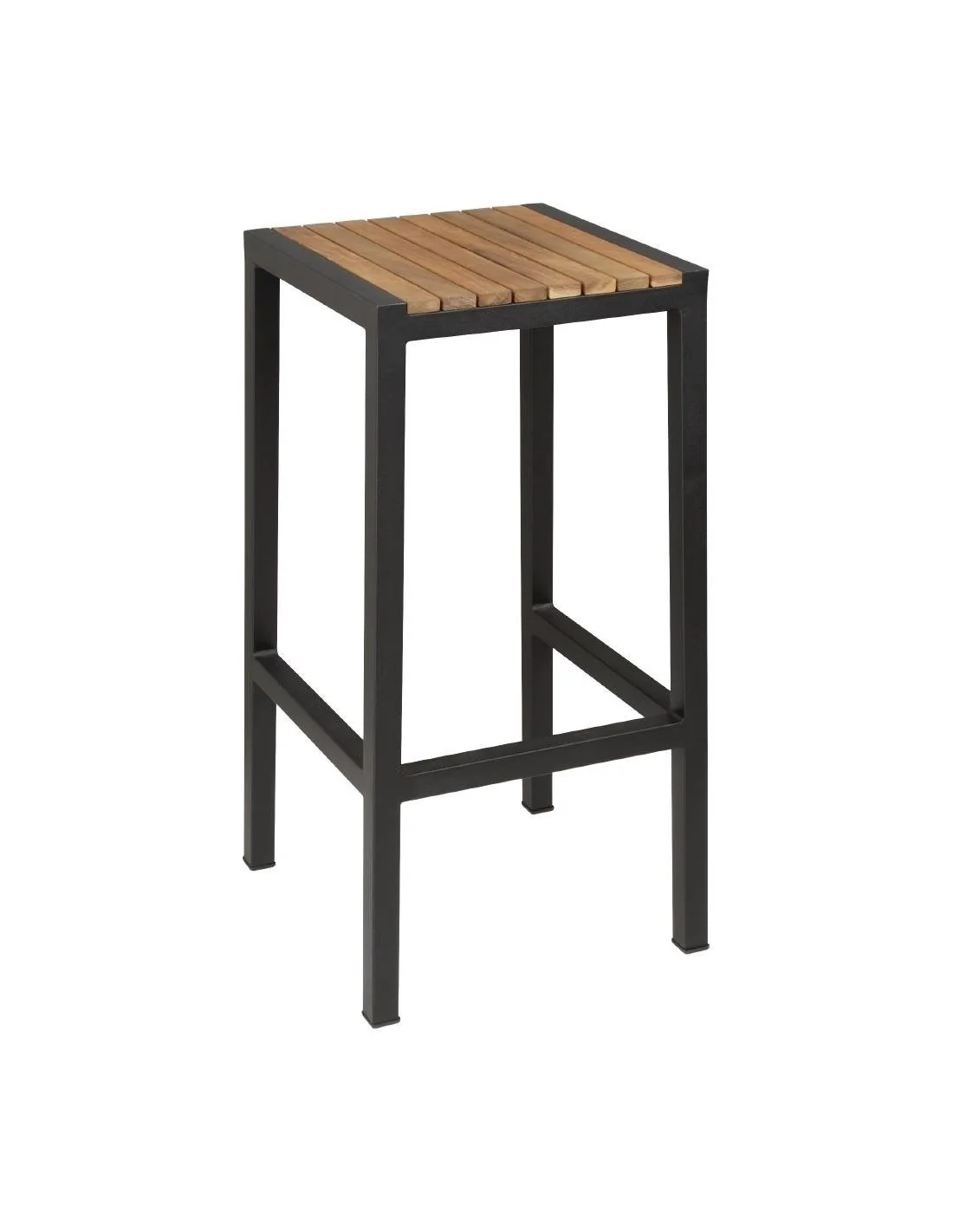 Tabourets de bar en acier et acacia Bolero (lot de 2)