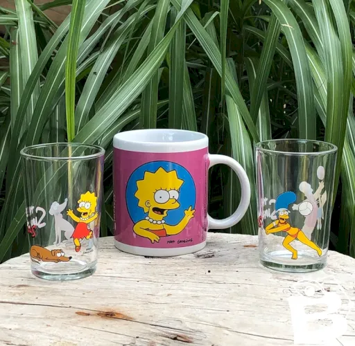Tasse et verres The Simpsons en excellent état