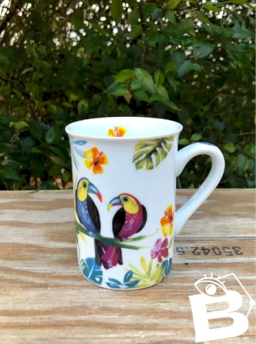Tasse Foxtrot motifs exotiques
