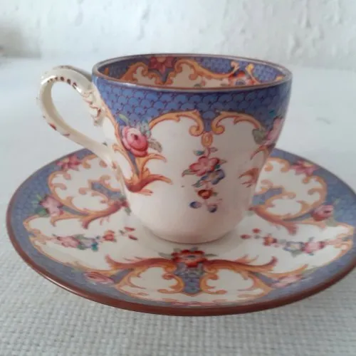 TASSE MINTON bleue ancienne Sarreguemines France porcelaine 3364