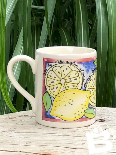 Tasse vintage motifs citrons