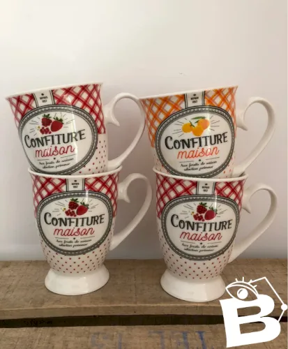 Tasses décors pot de confiture