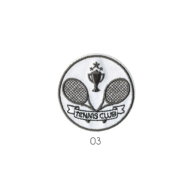 Tennis club 4x4cm - Blanc gris