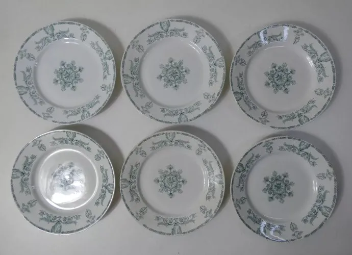 terre de fer 6 assiettes plates COMPIEGNE .