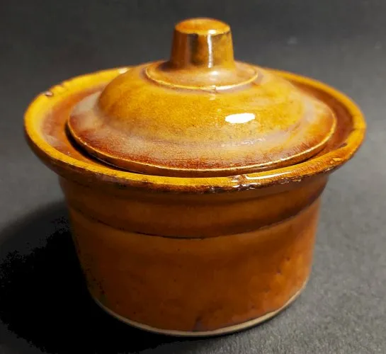 Terrine individuelle terre cuite vernissée milieu XXème