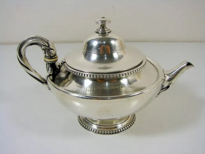 Théière Métal Argenté Christofle pour le Jockey Club de Paris 1869 Poinçons