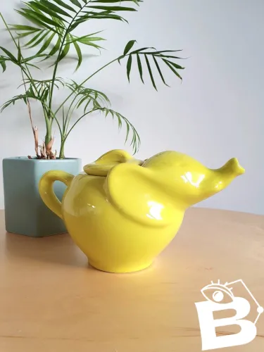 Théière vert anis Elephant vintage