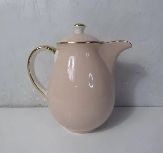 théière Villeroy & Boch rose et or SAAR Lucien ENGEL vintage