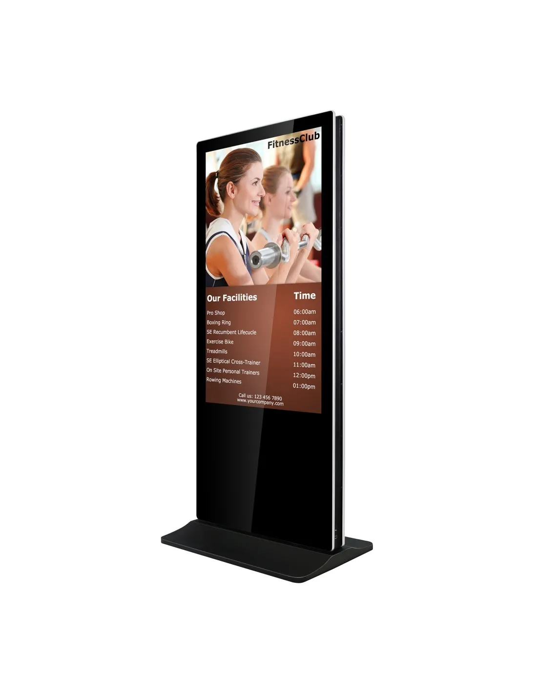 Totem vidéo double face 55'', FULL HD, 500 cd, 24h/7j, Indoor, Tactile