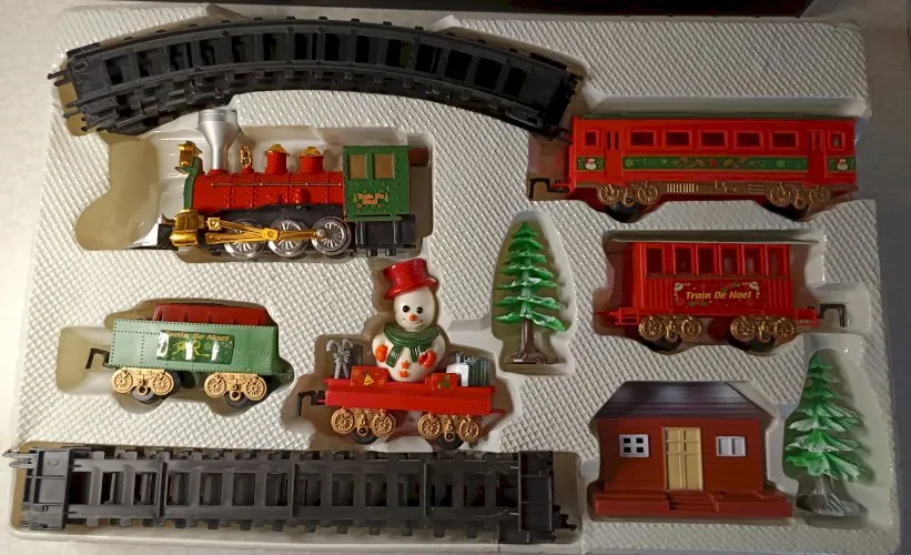 Train Électrique Noël Décoration Sapin Circuit Son & Lumière Jeu, 22 pièces