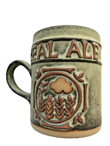 Tremar Pottery Cornwall Real Ale choppe grès verte kaki angleterre royaume uni